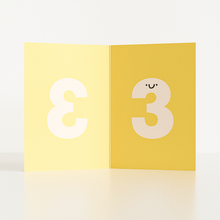 Load image into Gallery viewer, Age 3 - Die Cut - Cute Character Fun Happy Birthday - Three
