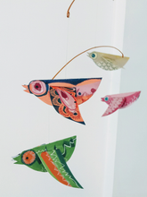 Load image into Gallery viewer, Handmade Colourful Paper Birds Mobile