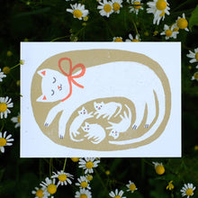 Load image into Gallery viewer, Cat and Kittens A6 Card