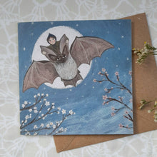 Load image into Gallery viewer, Night Flight Greeting Card | Bat | Moon | Nature inspired