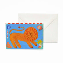 Load image into Gallery viewer, Circus Lion Mini Greeting Card