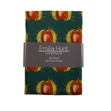 Load image into Gallery viewer, Green Conker Tea Towel
