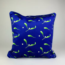 Load image into Gallery viewer, Navy Mistletoe Velvet Cushion
