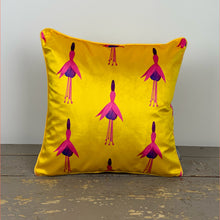 Load image into Gallery viewer, Ochre Fuchsia Velvet Cushion
