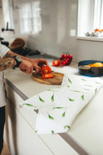 Load image into Gallery viewer, White Mistletoe Tea Towel