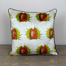 Load image into Gallery viewer, White Conker Velvet Cushion