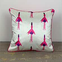 Load image into Gallery viewer, White Fuchsia Velvet Cushion