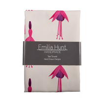 Load image into Gallery viewer, White Fuchsia Tea Towel
