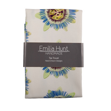 Load image into Gallery viewer, White Passion Flower Tea Towel
