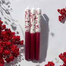Load image into Gallery viewer, BERRY SNOWY Dip Dye Dinner Candle - sold individually
