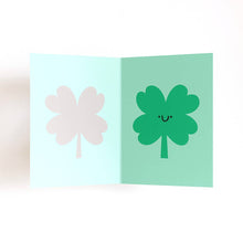Load image into Gallery viewer, Clover - Good Luck Card - Cute - Die Cut - Irish - New Start
