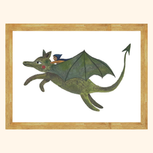 Load image into Gallery viewer, Dragon Ride Fine Art Print | Magical illustration | Mythical
