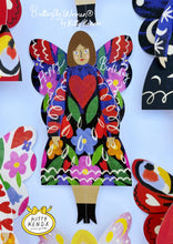 Load image into Gallery viewer, Butterfly Woman Sitting Greeting Card - Midnight Floral
