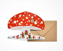 Load image into Gallery viewer, Snowy Mushroom Shaped Greeting Card
