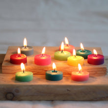 Load image into Gallery viewer, Colourful Tea Lights | Natural Dyes | Long &amp; Clean Burn
