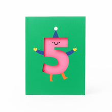 Load image into Gallery viewer, Age  5 - Die Cut - Cute Character  Fun Happy Birthday - Five
