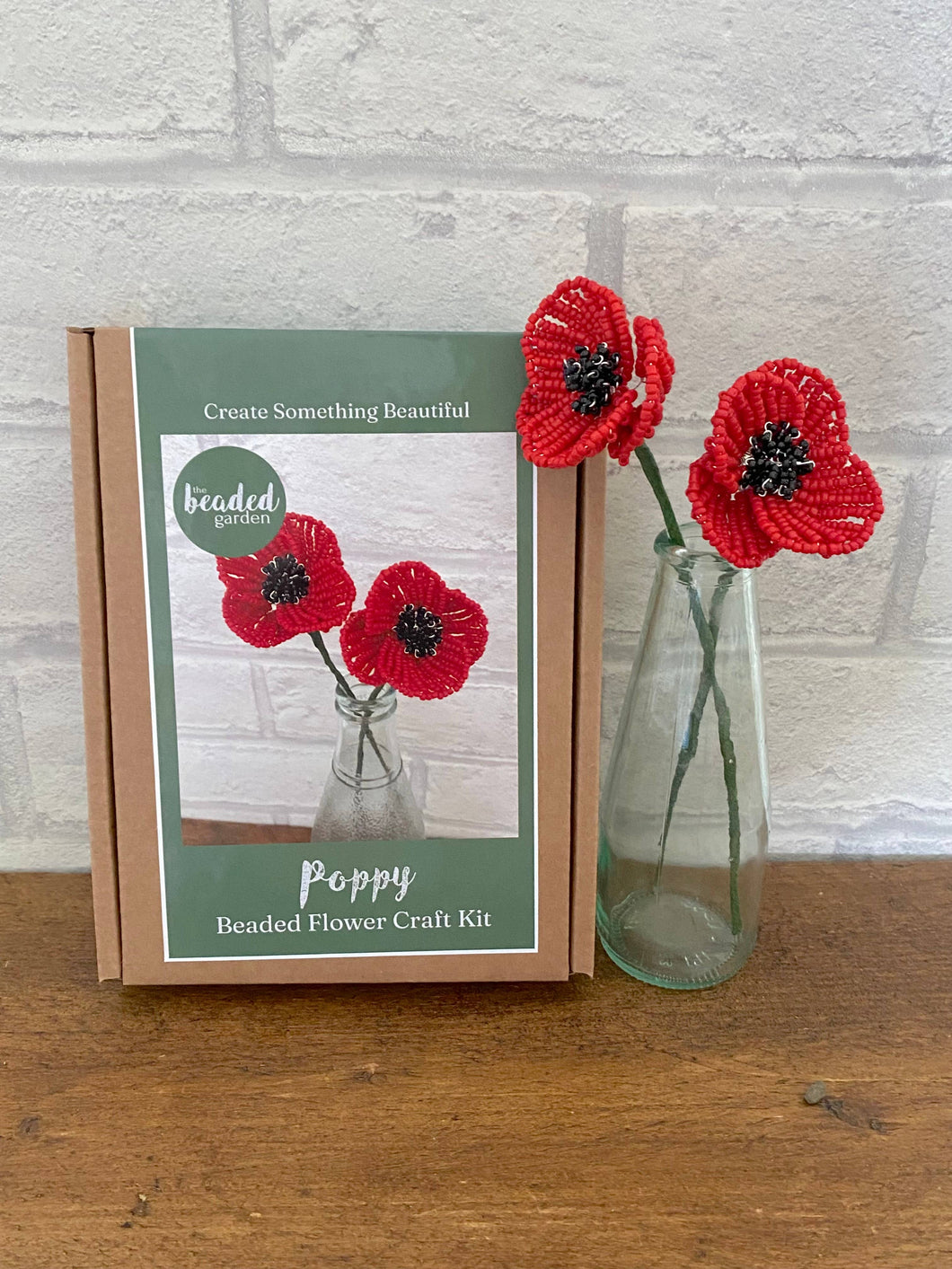 Beaded Flower Craft Kit - Poppy. A creative gift idea.