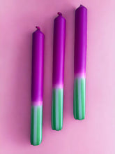 Load image into Gallery viewer, FUCHSIA FERN Dip Dye Dinner Candles - Individually sold
