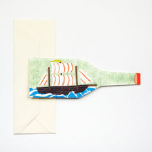 Load image into Gallery viewer, Ship in a Bottle nautical card
