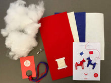 Load image into Gallery viewer, Embroidery kit - 100% wool felt Dala horse decoration kit
