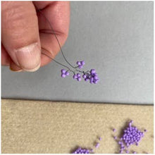 Load image into Gallery viewer, Lavender Beaded Flower Craft Kit -  A creative gift idea.
