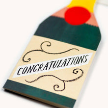 Load image into Gallery viewer, Champagne Bottle Shaped Card
