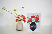 Load image into Gallery viewer, Poppies In a Vase Greetings Card
