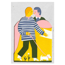 Load image into Gallery viewer, Two Men Concertina Heart Card
