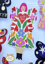 Load image into Gallery viewer, Butterfly Woman Sitting Greeting Card - Folka

