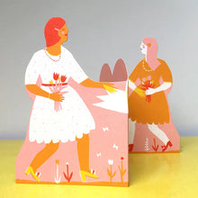 Load image into Gallery viewer, Two Women Concertina Heart Card
