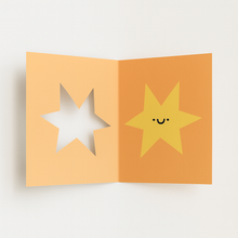 Load image into Gallery viewer, Star Shaped Greeting Card - Happy - Cute - Fun - Kids
