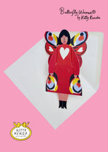 Load image into Gallery viewer, Butterfly Woman Sitting Greeting Card - Peacock

