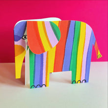 Load image into Gallery viewer, Striped Elephant A6 Standing Luxury Eco Card
