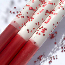 Load image into Gallery viewer, BERRY SNOWY Dip Dye Dinner Candle - sold individually
