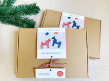 Load image into Gallery viewer, Embroidery kit - 100% wool felt Dala horse decoration kit
