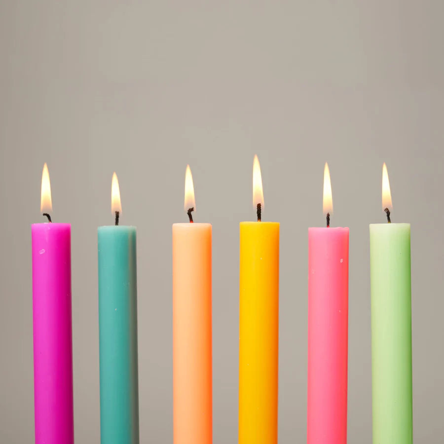 Multicoloured dining candles