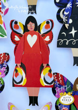 Load image into Gallery viewer, Butterfly Woman Sitting Greeting Card - Peacock
