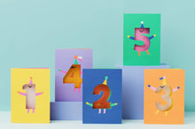 Load image into Gallery viewer, Age 1 - Die Cut - Cute Character - Fun Happy Birthday - One
