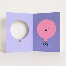 Load image into Gallery viewer, Birthday Balloon Die Cut Card - Fun - Happy - Cute - YAY
