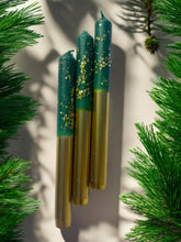 Load image into Gallery viewer, Christmas Tree Farm Dip Dye Dinner Candle - sold individually
