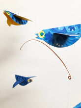 Load image into Gallery viewer, Bluebirds Handmade Paper Birds Mobile
