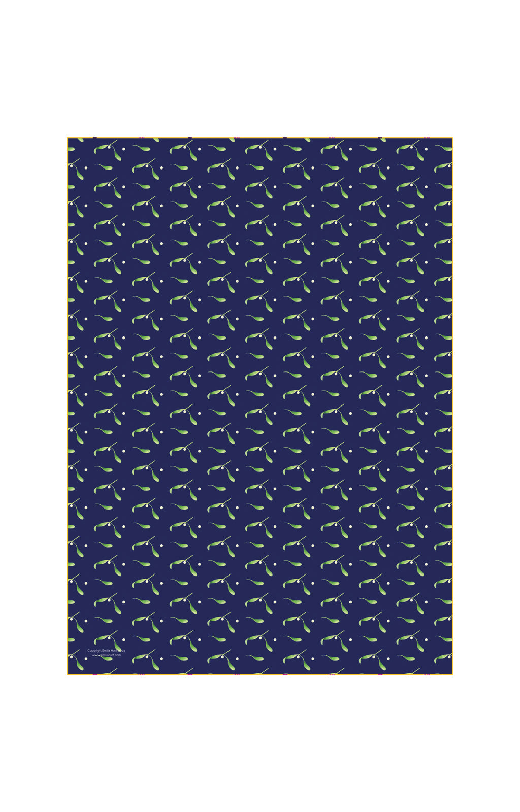 Navy Mistletoe Gift Wrap