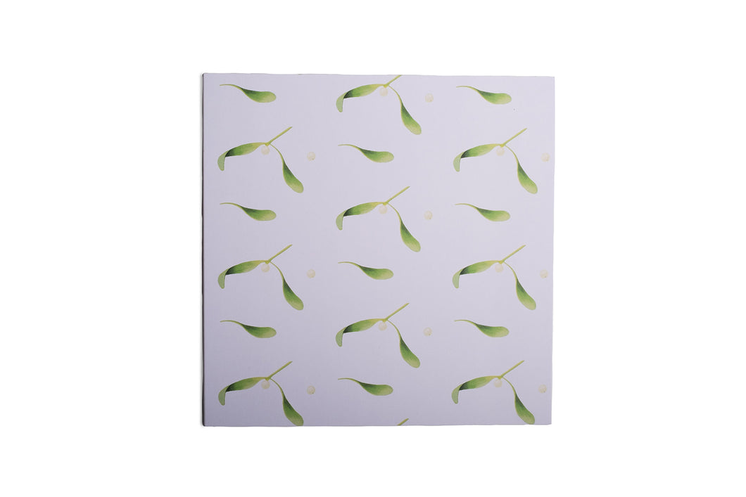 White Mistletoe Greetings Card