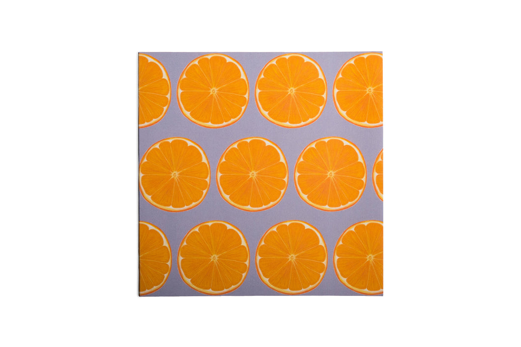 Grey Orange Slice Greetings Card