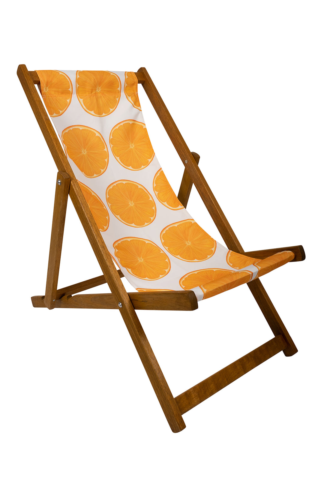 White Orange Slice Deck Chair