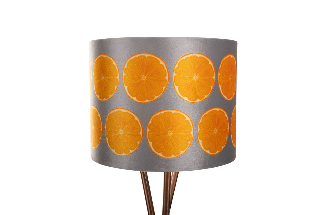 35cm Grey Orange Slice Velvet Lampshade