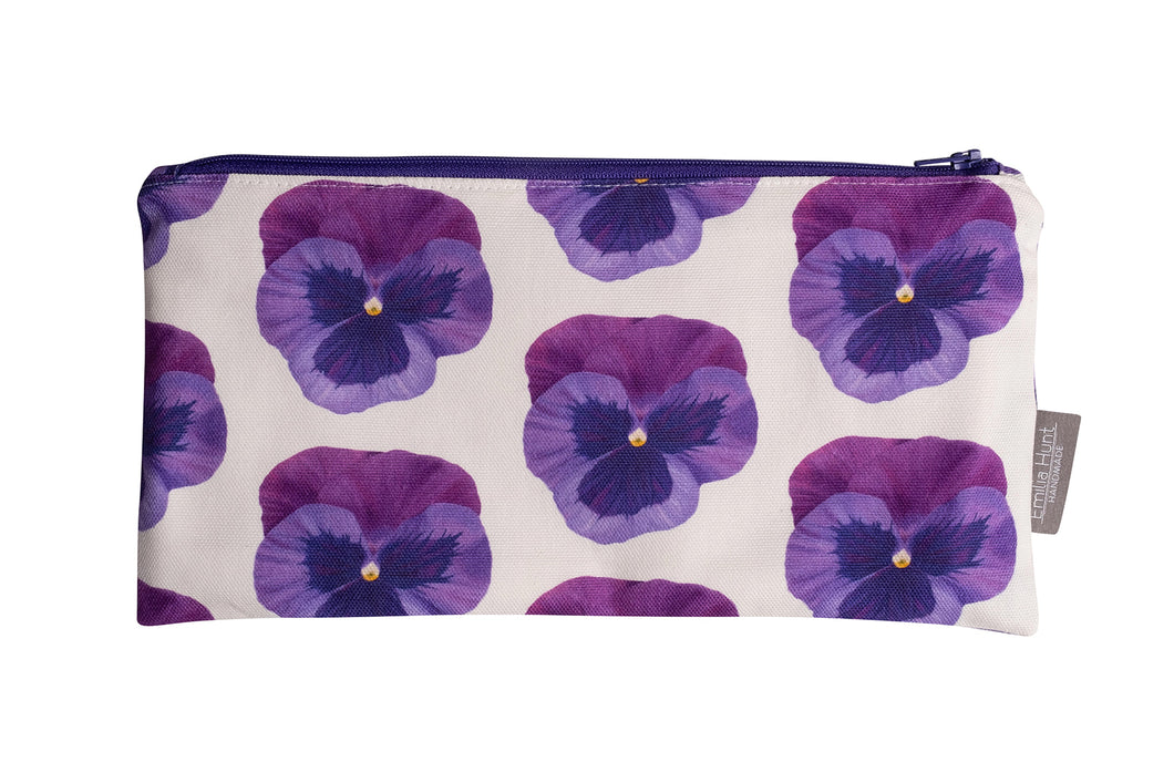 Pansy Zip Pouch - Large