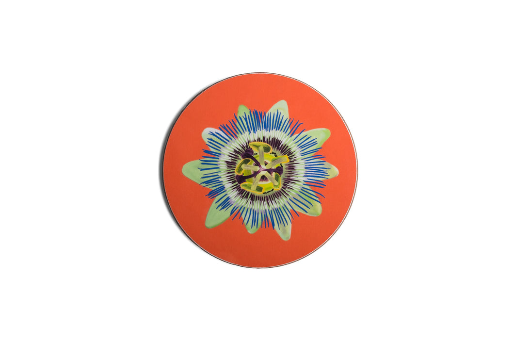 Coral Passion Flower Coaster