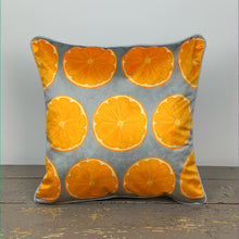 Load image into Gallery viewer, Orange Slice Velvet Cushion
