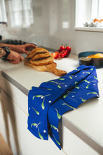 Load image into Gallery viewer, Navy Blue Mistletoe Tea Towel
